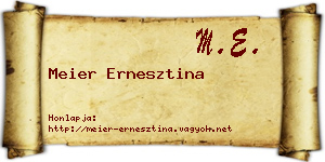 Meier Ernesztina névjegykártya